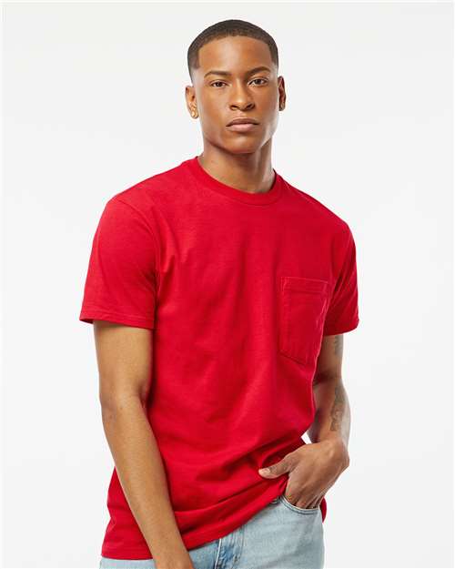 Custom Embroidered  Tultex Heavyweight Jersey Pocket T-Shirt 293  