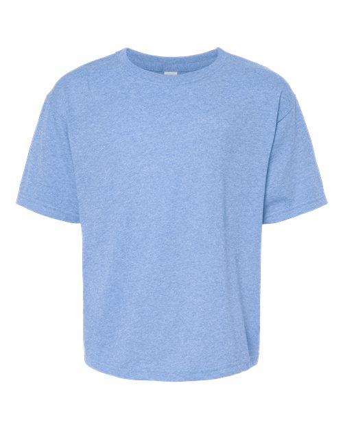 M&O Youth Gold Soft Touch T-Shirt 4850 Light Blue Heather