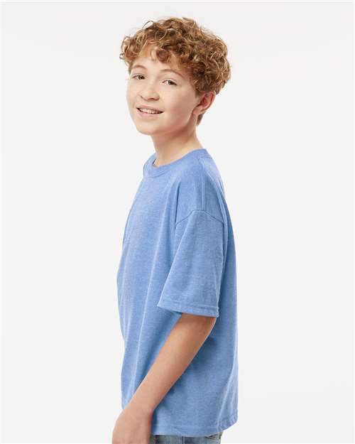M&O Youth Gold Soft Touch T-Shirt 4850 Light Blue Heather