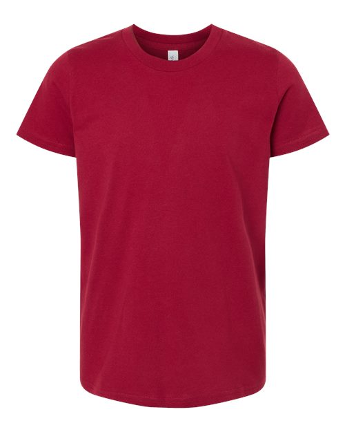 BELLA + CANVAS Youth Jersey Tee 3001Y Cardinal Custom Embroidered Business Logo