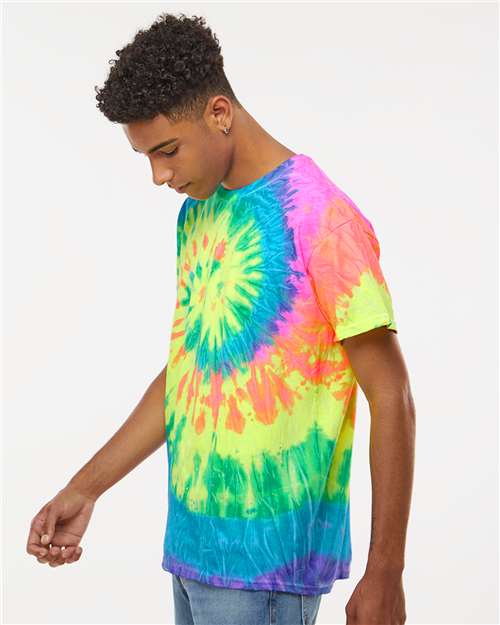 Colortone Multi-Color Tie-Dyed T-Shirt 1000 Neon Rainbow