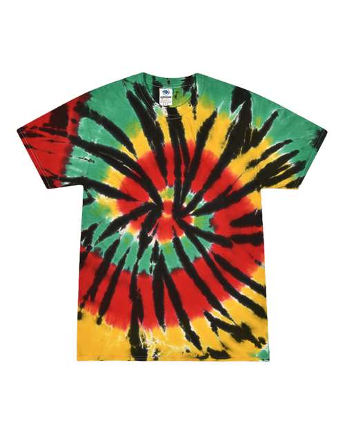 Colortone Multi-Color Tie-Dyed T-Shirt 1000 Rasta Web