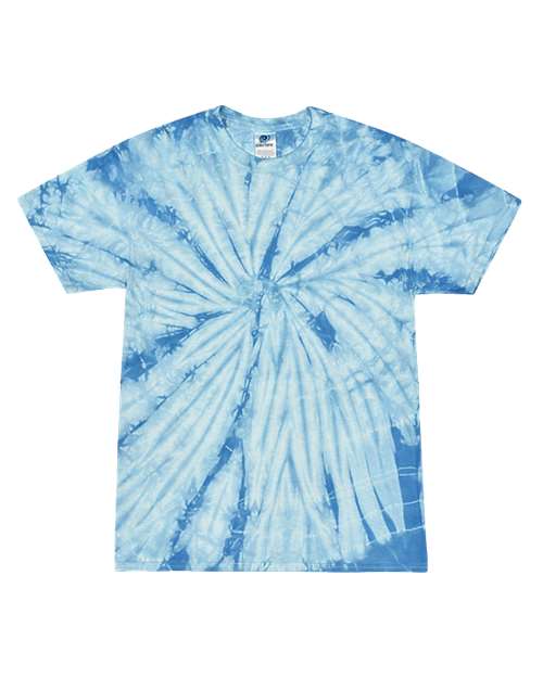 Colortone Multi-Color Tie-Dyed T-Shirt 1000 Spider Baby Blue