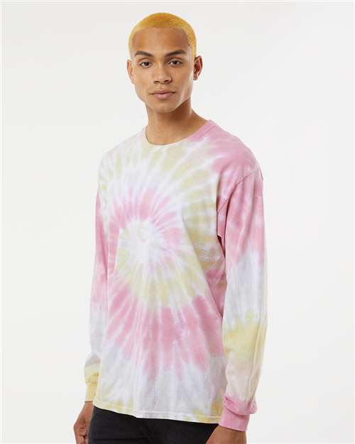 Colortone Tie-Dyed Long Sleeve T-Shirt 2000 Desert Rose