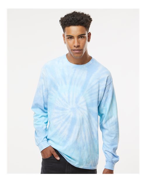 Custom Embroidered  Colortone Tie-Dyed Long Sleeve T-Shirt 2000 Lagoon