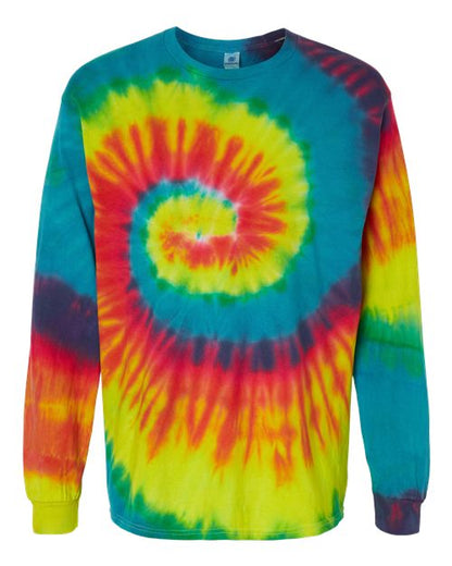 Colortone Tie-Dyed Long Sleeve T-Shirt 2000 Reactive Rainbow