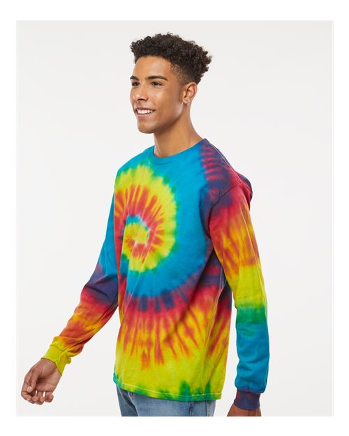 Colortone Tie-Dyed Long Sleeve T-Shirt 2000 Reactive Rainbow