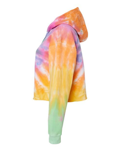 Colortone Women's Tie-Dyed Crop Hooded Sweatshirt 8333