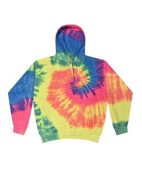 Colortone Tie-Dyed Hooded Sweatshirt 8777 Neon Rainbow