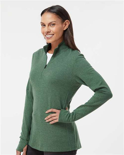 Adidas Women's 3-Stripes Quarter-Zip Sweater A555 Custom Embroidered Business Logo