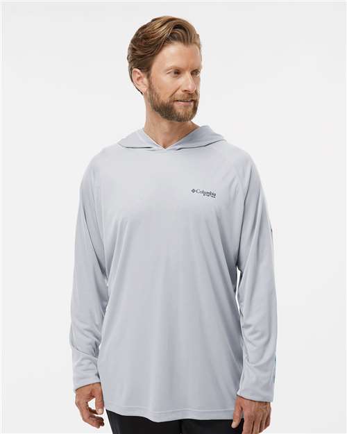 Columbia PFG Terminal™ Tackle Hooded Long Sleeve T-Shirt 153617 Custom Embroidered Business Logo