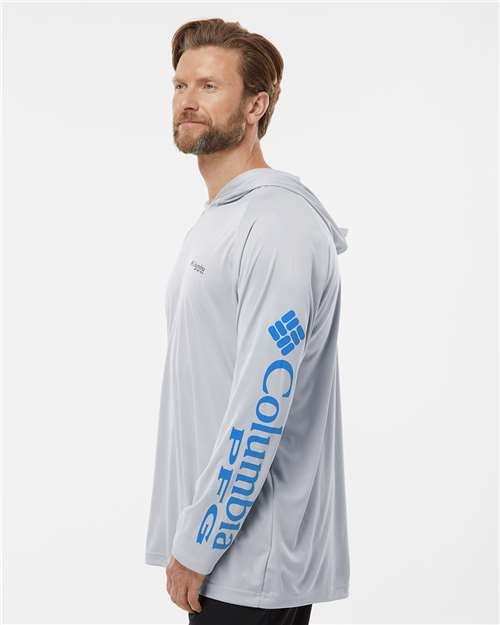 Columbia PFG Terminal™ Tackle Hooded Long Sleeve T-Shirt 153617 Custom Embroidered Business Logo