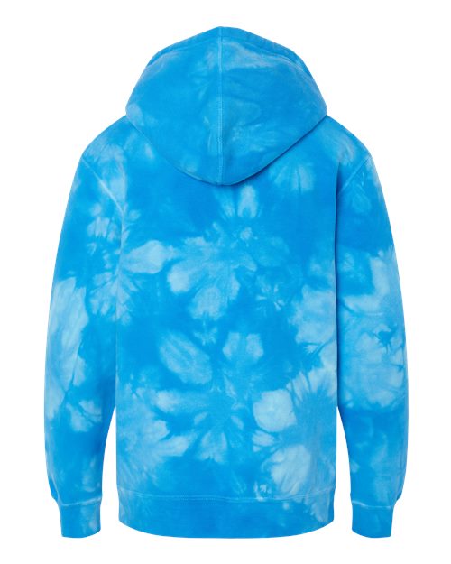 Independent Trading Co. Youth Midweight Tie-Dyed Hooded Sweatshirt PRM1500TD Custom Embroidered Business Logo