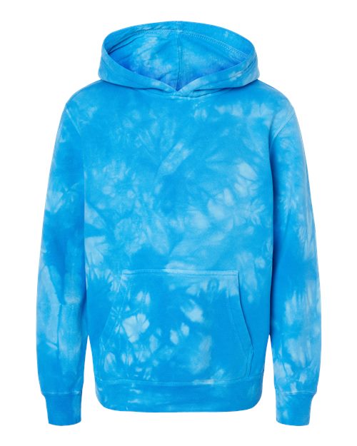 Independent Trading Co. Youth Midweight Tie-Dyed Hooded Sweatshirt PRM1500TD Custom Embroidered Business Logo