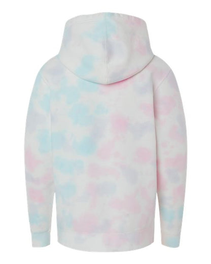 Independent Trading Co. Youth Midweight Tie-Dyed Hooded Sweatshirt PRM1500TD Custom Embroidered Business Logo