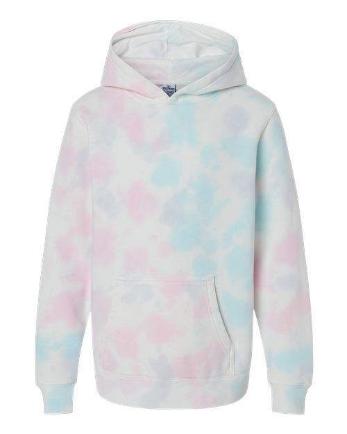 Independent Trading Co. Youth Midweight Tie-Dyed Hooded Sweatshirt PRM1500TD Custom Embroidered Business Logo