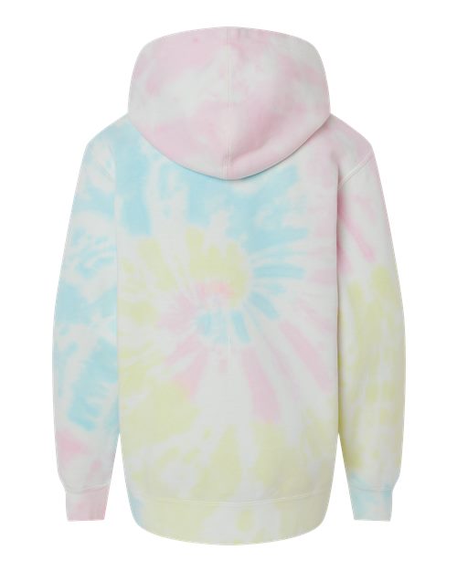 Independent Trading Co. Youth Midweight Tie-Dyed Hooded Sweatshirt PRM1500TD Custom Embroidered Business Logo