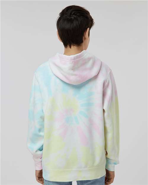 Independent Trading Co. Youth Midweight Tie-Dyed Hooded Sweatshirt PRM1500TD Custom Embroidered Business Logo