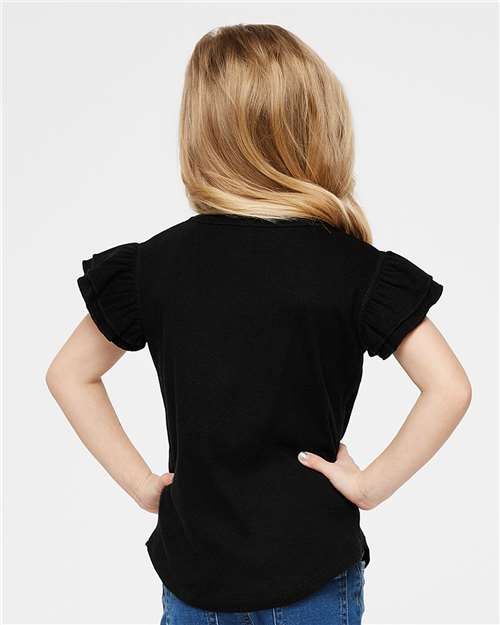 Rabbit Skins Toddler Flutter Sleeve Tee 3339