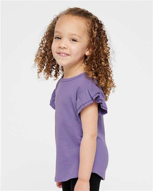 Rabbit Skins Toddler Flutter Sleeve Tee 3339