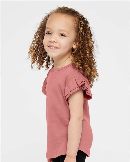 Rabbit Skins Toddler Flutter Sleeve Tee 3339