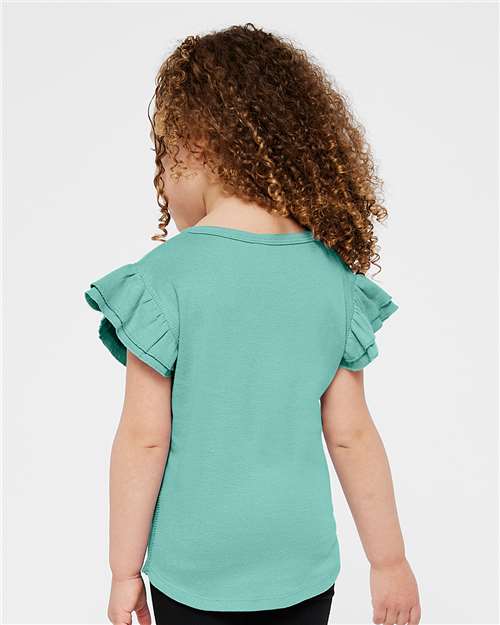 Rabbit Skins Toddler Flutter Sleeve Tee 3339