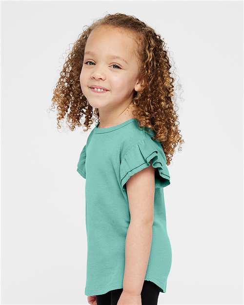 Rabbit Skins Toddler Flutter Sleeve Tee 3339