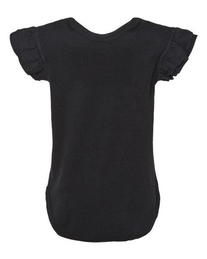 Rabbit Skins Infant Flutter Sleeve Baby Rib Bodysuit 4439