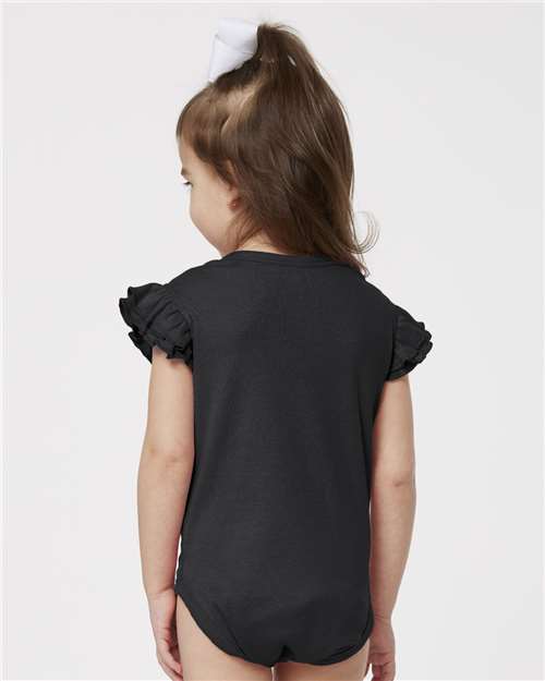 Rabbit Skins Infant Flutter Sleeve Baby Rib Bodysuit 4439