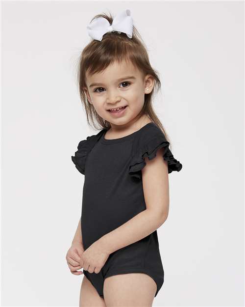 Rabbit Skins Infant Flutter Sleeve Baby Rib Bodysuit 4439