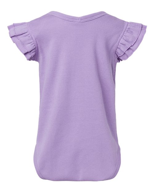 Rabbit Skins Infant Flutter Sleeve Baby Rib Bodysuit 4439