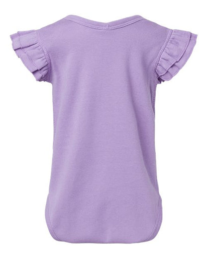 Rabbit Skins Infant Flutter Sleeve Baby Rib Bodysuit 4439
