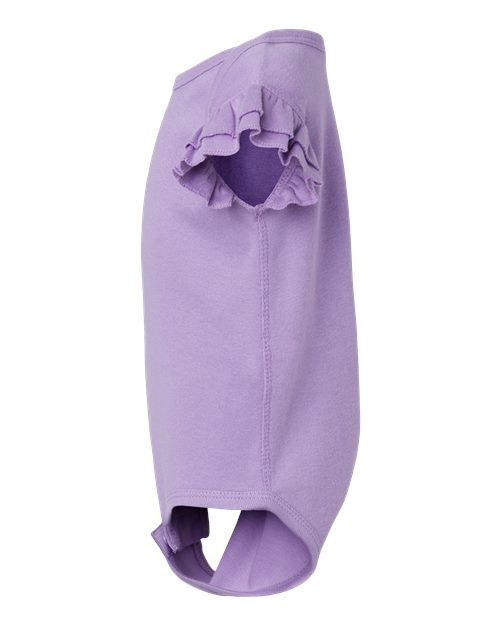 Rabbit Skins Infant Flutter Sleeve Baby Rib Bodysuit 4439