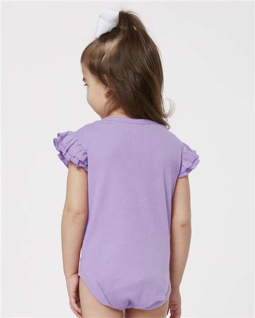 Rabbit Skins Infant Flutter Sleeve Baby Rib Bodysuit 4439