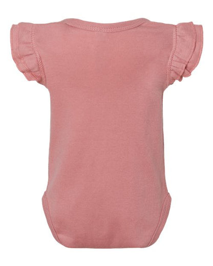 Rabbit Skins Infant Flutter Sleeve Baby Rib Bodysuit 4439