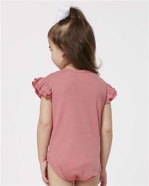 Rabbit Skins Infant Flutter Sleeve Baby Rib Bodysuit 4439