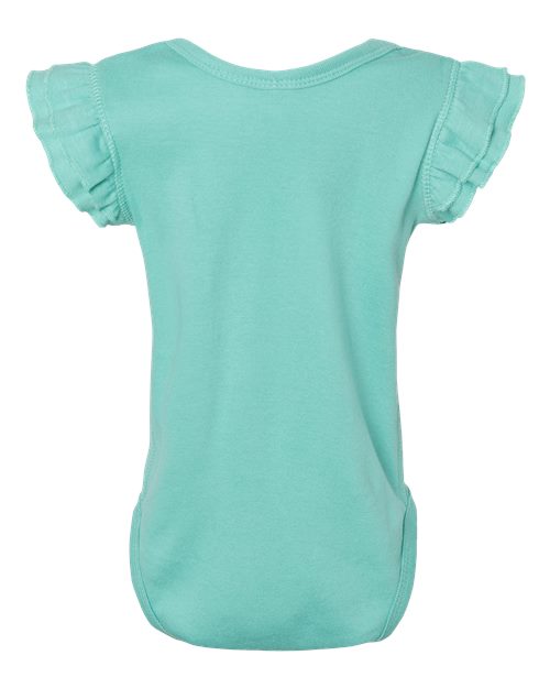 Rabbit Skins Infant Flutter Sleeve Baby Rib Bodysuit 4439