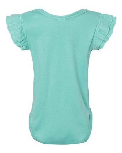 Rabbit Skins Infant Flutter Sleeve Baby Rib Bodysuit 4439
