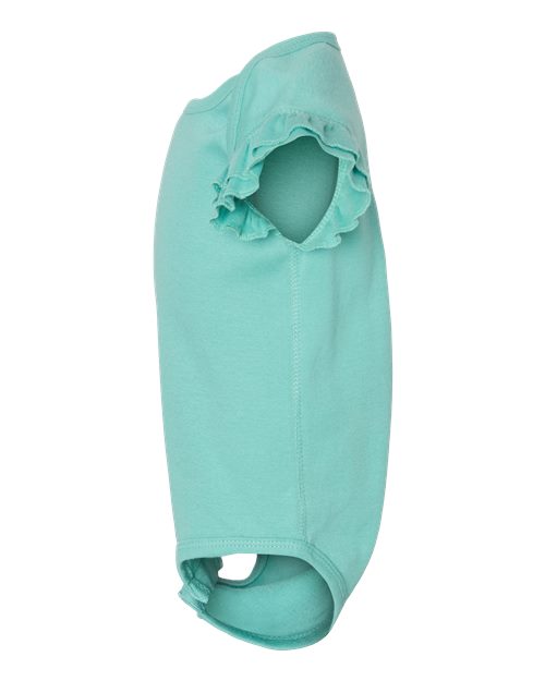 Rabbit Skins Infant Flutter Sleeve Baby Rib Bodysuit 4439