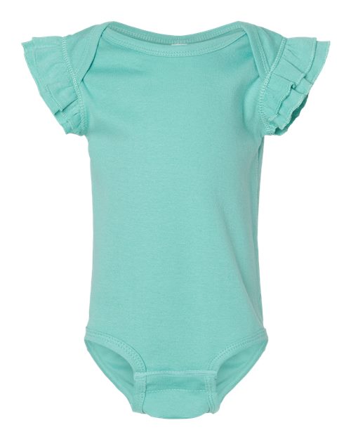 Rabbit Skins Infant Flutter Sleeve Baby Rib Bodysuit 4439
