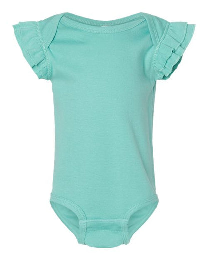 Rabbit Skins Infant Flutter Sleeve Baby Rib Bodysuit 4439