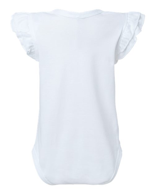 Rabbit Skins Infant Flutter Sleeve Baby Rib Bodysuit 4439