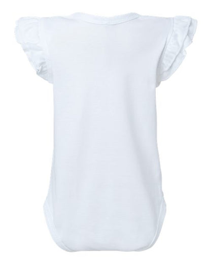 Rabbit Skins Infant Flutter Sleeve Baby Rib Bodysuit 4439