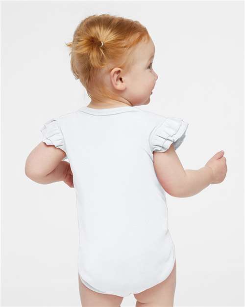 Rabbit Skins Infant Flutter Sleeve Baby Rib Bodysuit 4439