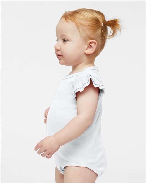 Rabbit Skins Infant Flutter Sleeve Baby Rib Bodysuit 4439