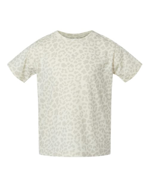 Rabbit Skins Toddler Fine Jersey Tee 3321 Natural Leopard
