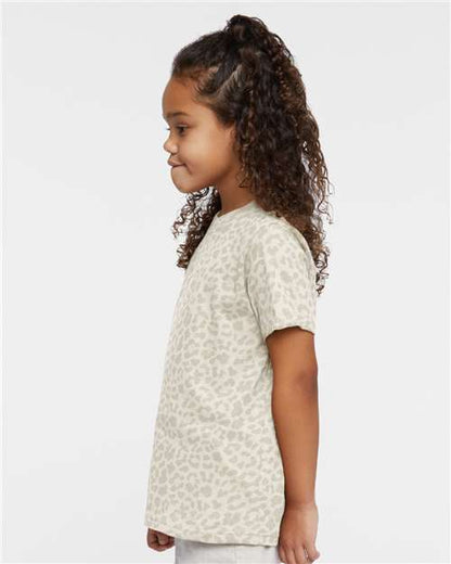 Rabbit Skins Toddler Fine Jersey Tee 3321 Natural Leopard