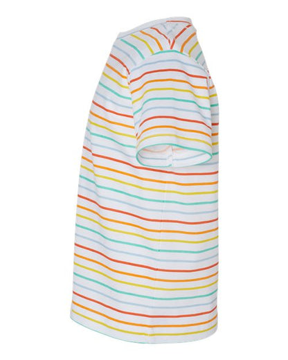 Rabbit Skins Toddler Fine Jersey Tee 3321 Rainbow Stripe