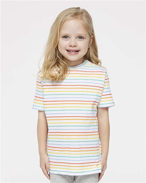 Rabbit Skins Toddler Fine Jersey Tee 3321 Rainbow Stripe