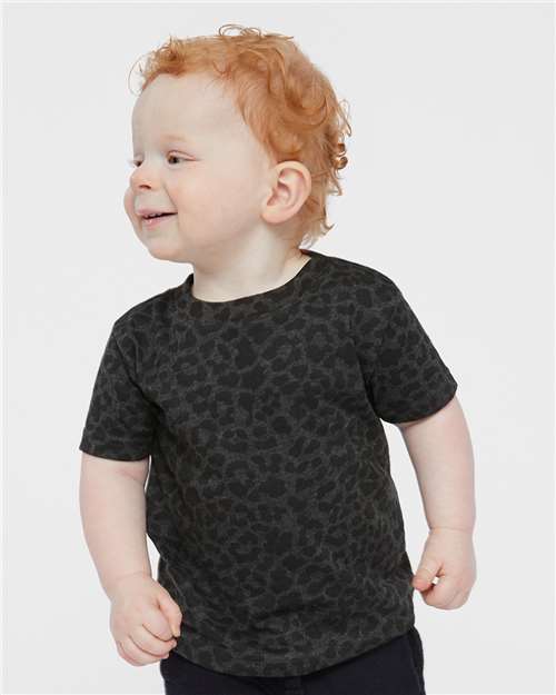 Rabbit Skins Infant Fine Jersey Tee 3322 Black Leopard